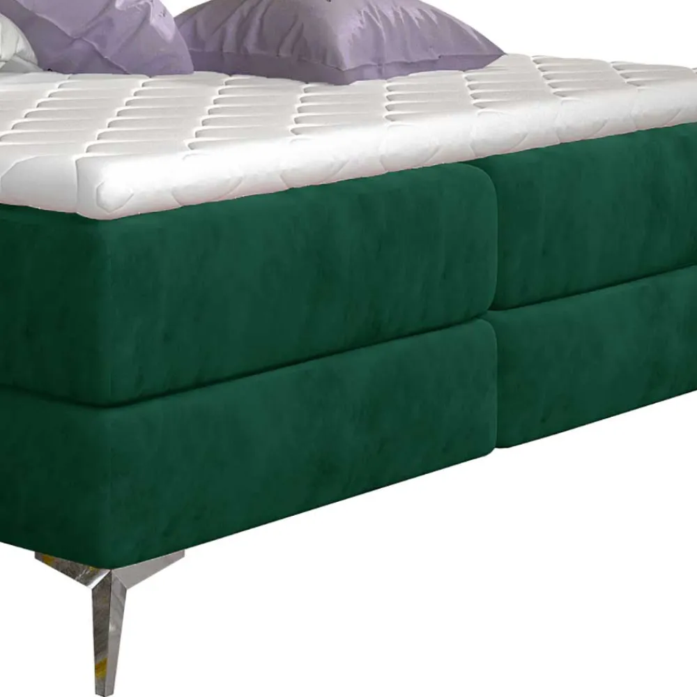 Wohnen Velours Stauraumbett in Dunkelgrün - Kasandros