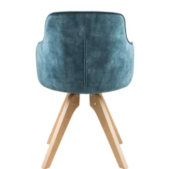 Wohnen Bürostühle*Velours Tischsessel in Blau Petrol - Vitalrov (2er Set)