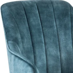 Wohnen Bürostühle*Velours Tischsessel in Blau Petrol - Vitalrov (2er Set)