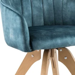 Wohnen Bürostühle*Velours Tischsessel in Blau Petrol - Vitalrov (2er Set)