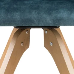 Wohnen Bürostühle*Velours Tischsessel in Blau Petrol - Vitalrov (2er Set)