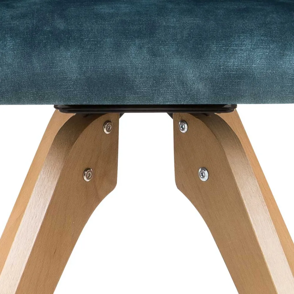 Wohnen Bürostühle*Velours Tischsessel in Blau Petrol - Vitalrov (2er Set)