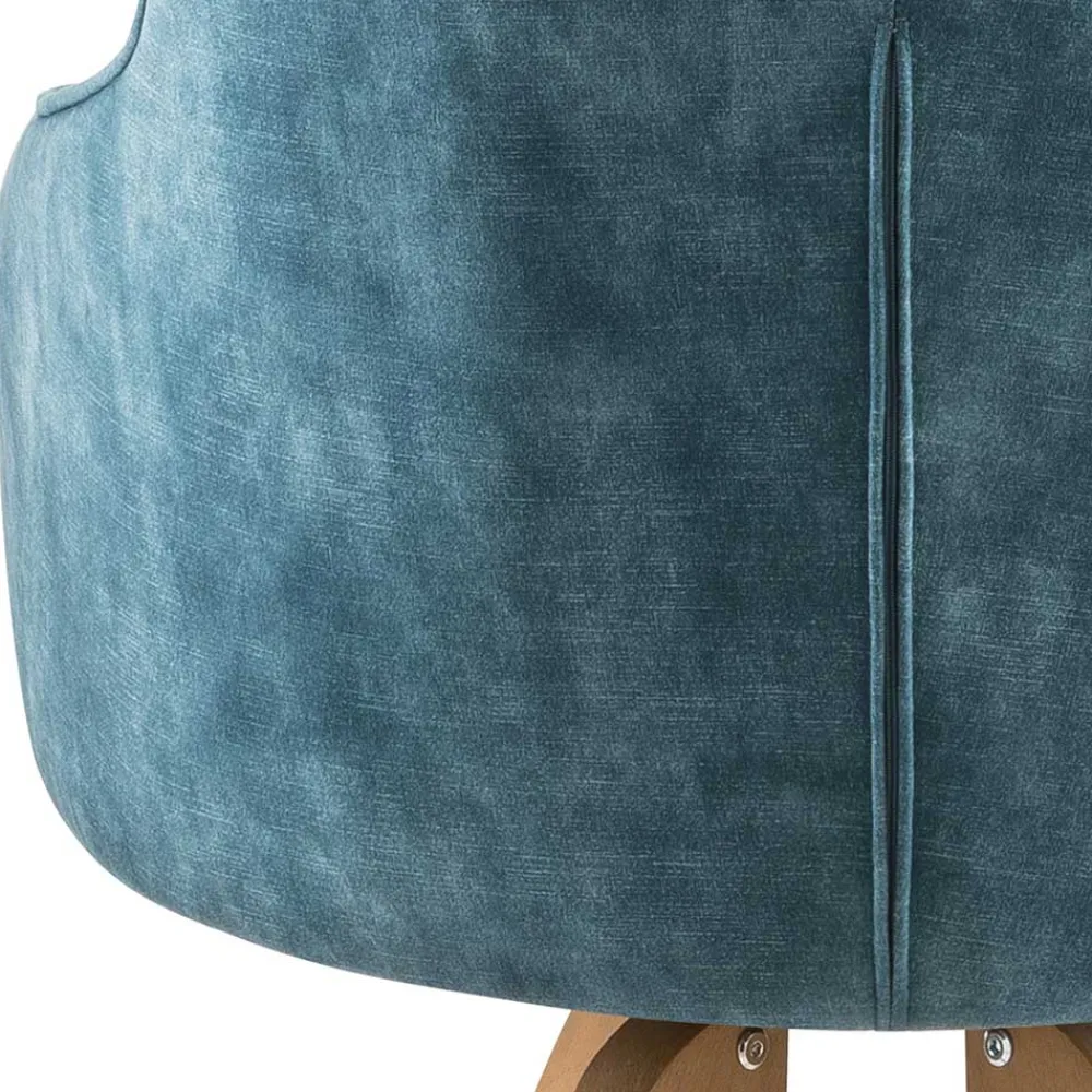 Wohnen Bürostühle*Velours Tischsessel in Blau Petrol - Vitalrov (2er Set)