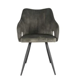 Wohnen Schwarze Möbel|Retro Möbel*Velours Tischsessel in Dunkelgrün - Clarendon