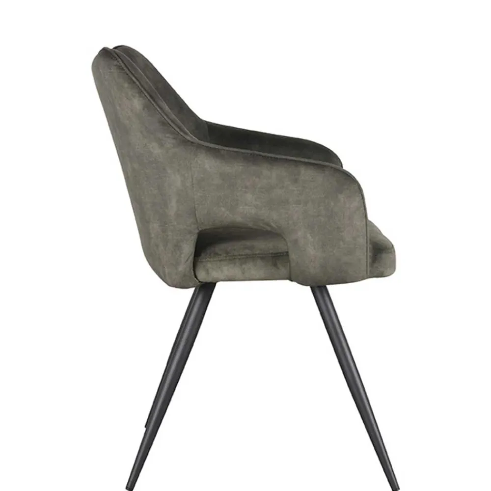 Wohnen Schwarze Möbel|Retro Möbel*Velours Tischsessel in Dunkelgrün - Clarendon