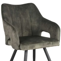 Wohnen Schwarze Möbel|Retro Möbel*Velours Tischsessel in Dunkelgrün - Clarendon