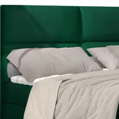 Wohnen Betten|Betten*Velours-Polsterbett in Dunkelgrün - Toulon