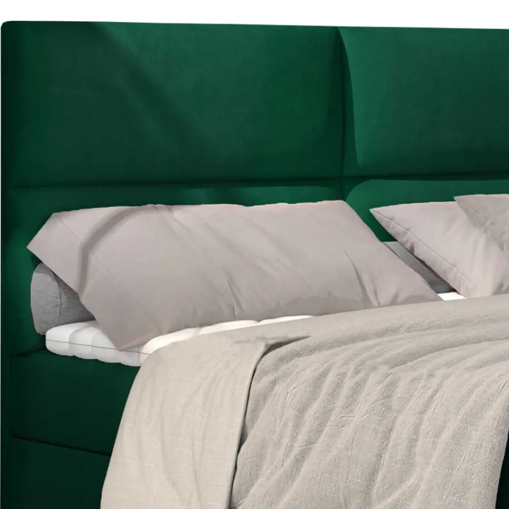 Wohnen Betten|Betten*Velours-Polsterbett in Dunkelgrün - Toulon