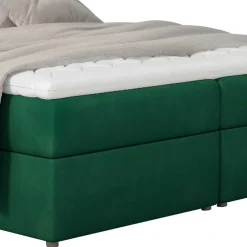 Wohnen Betten|Betten*Velours-Polsterbett in Dunkelgrün - Toulon