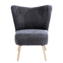 Wohnen Velourssessel in Anthrazit - Prograva