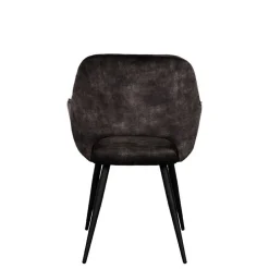Wohnen Skandinavische Möbel*Velours-Stühle in Anthrazit - Hauke (2er Set)