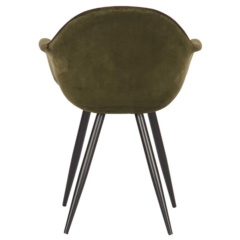 Wohnen Wohnzimmerstühle*Velvet Armlehnenstuhl in Oliv Grün - Inny (2er Set)