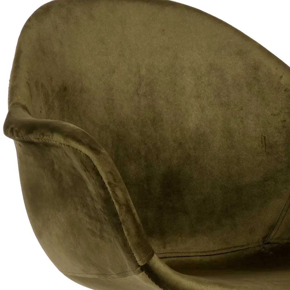 Wohnen Wohnzimmerstühle*Velvet Armlehnenstuhl in Oliv Grün - Inny (2er Set)
