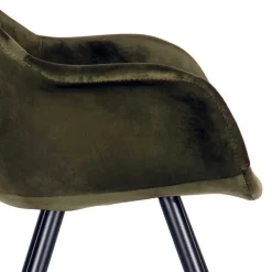 Wohnen Wohnzimmerstühle*Velvet Armlehnenstuhl in Oliv Grün - Inny (2er Set)