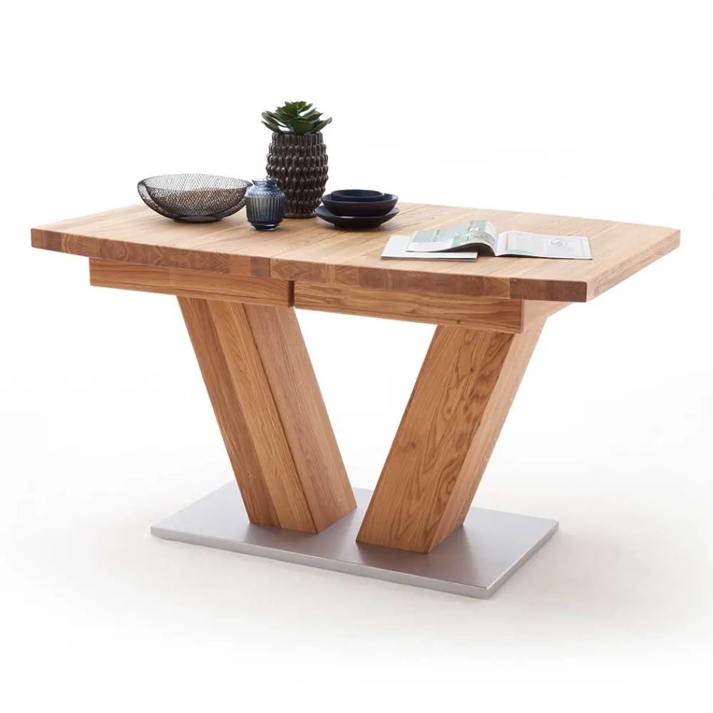 Wohnen Massivholzmöbel|Küchentische*Verlängerbarer Bootsdesign Tisch aus Wildeiche - Peng