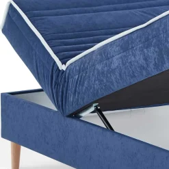 Wohnen Betten|Betten*Verstellbare Daybed Polsterliege in Blau Samt - Blackbird