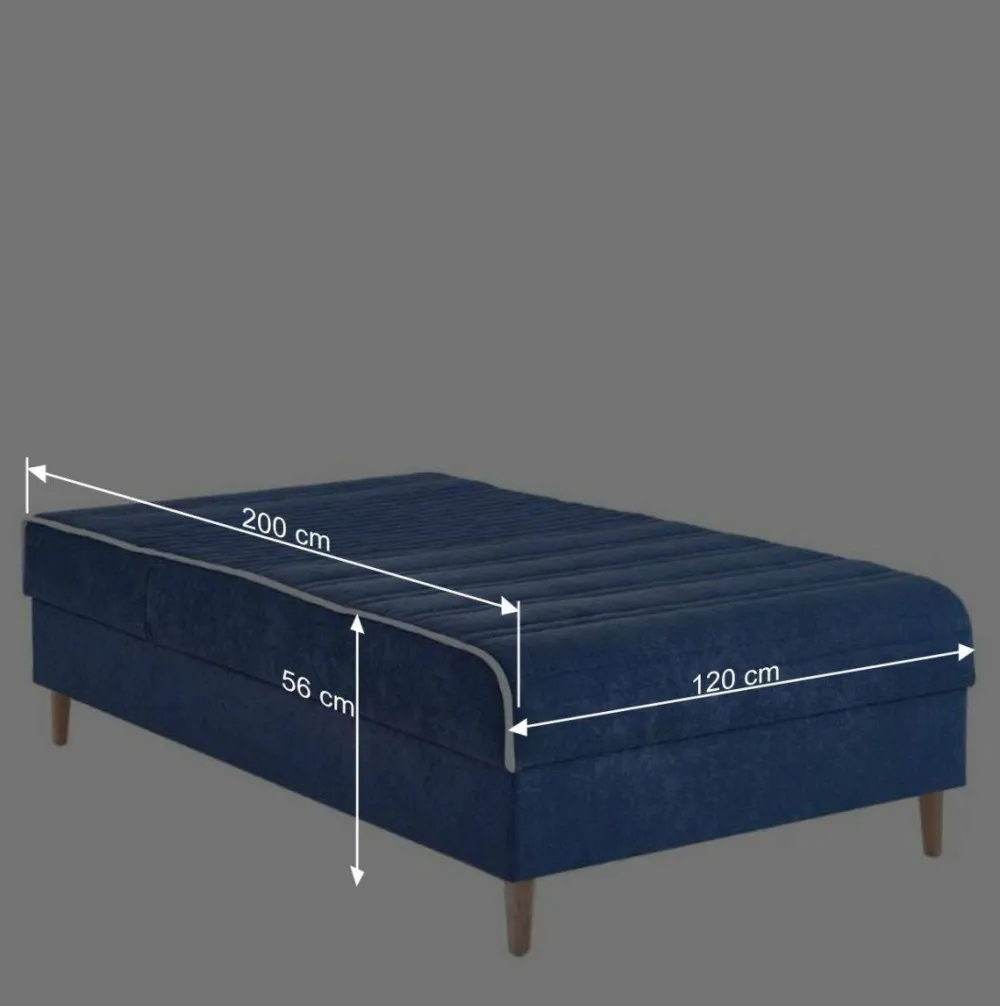Wohnen Betten|Betten*Verstellbare Daybed Polsterliege in Blau Samt - Blackbird