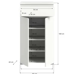 Wohnen Vertiko für Schuhe in Weiß mit Dunkelgrau - Suad