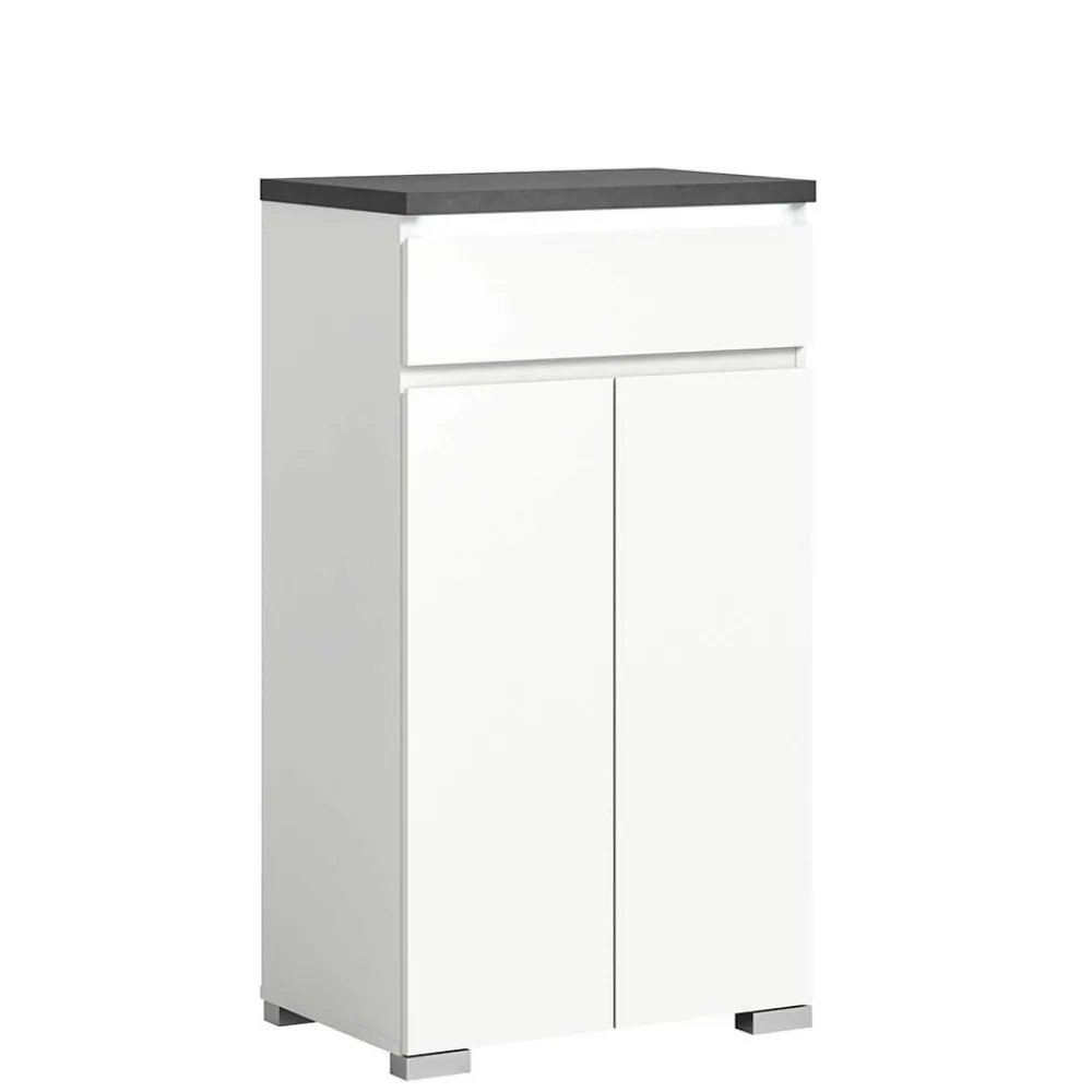 Wohnen Vertiko für Schuhe in Weiß mit Dunkelgrau - Suad