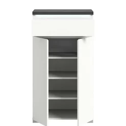 Wohnen Vertiko für Schuhe in Weiß mit Dunkelgrau - Suad