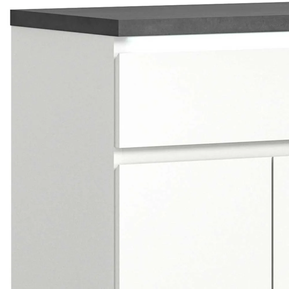 Wohnen Vertiko für Schuhe in Weiß mit Dunkelgrau - Suad