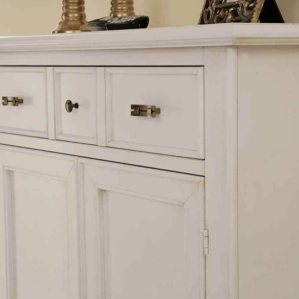 Wohnen Vertiko Kommode in Antikweiß - Annot