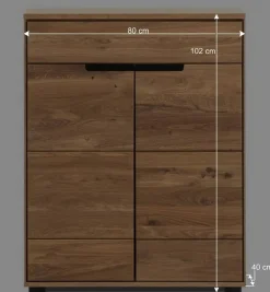 Wohnen Vertiko Schuhkommode aus Eiche teilmassiv - Sennya