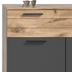 Wohnen Schuhschränke*Vertiko Schuhkommode in Wildeiche NB & Grau - Depart