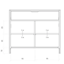 Wohnen Vertiko Style Kommode aus Wildeiche - Laida