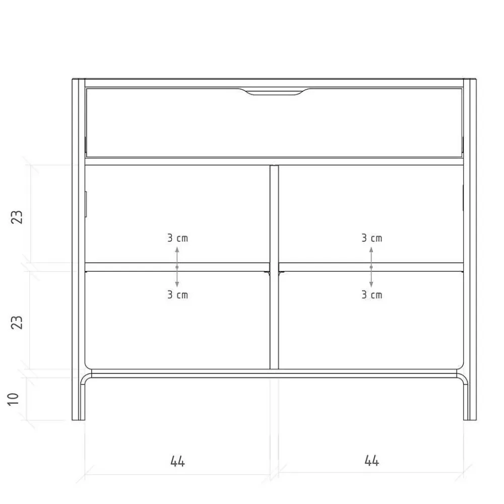 Wohnen Vertiko Style Kommode aus Wildeiche - Laida