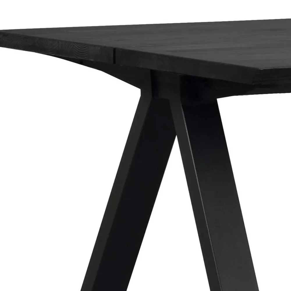 Wohnen V-Fuß Esstisch in Schwarz - Hungaro