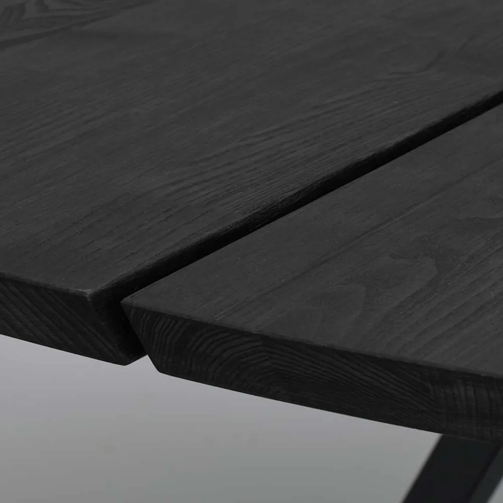 Wohnen V-Fuß Esstisch in Schwarz - Hungaro