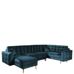 Wohnen Sofas|Sofa*Viersitzer Wohnzimmer Schlafcouch in Dunkelblau - Mauritius