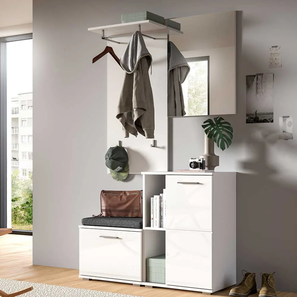 Wohnen Vierteiliges Garderobenmöbel Set in modernem Design - Rugova