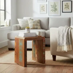 Wohnen Shabby Chic Möbel|Landhausmöbel*Vintage Beistelltisch Dencig aus Altholz mehrfarbig