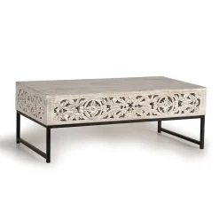 Wohnen Designermöbel|Vintage Möbel*Vintage Couchtisch in Holz White Wash - Fudorus