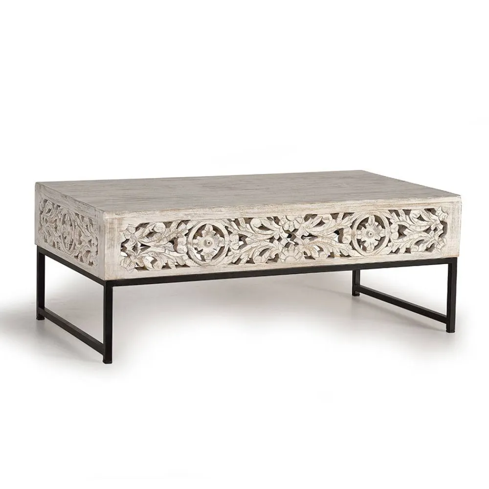 Wohnen Designermöbel|Vintage Möbel*Vintage Couchtisch in Holz White Wash - Fudorus