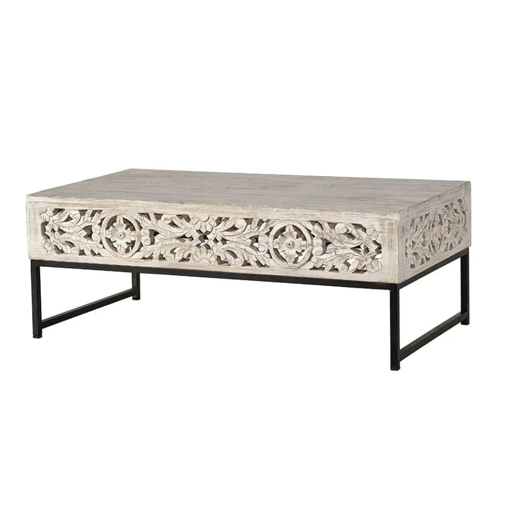 Wohnen Designermöbel|Vintage Möbel*Vintage Couchtisch in Holz White Wash - Fudorus