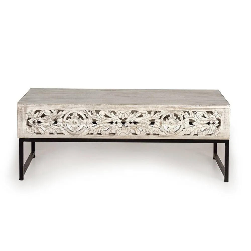 Wohnen Designermöbel|Vintage Möbel*Vintage Couchtisch in Holz White Wash - Fudorus