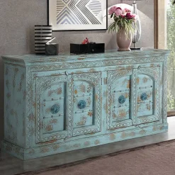 Wohnen Vintage Design Anrichte in Türkis - Canopuss