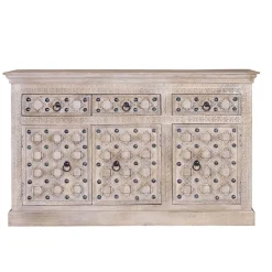 Wohnen Vintage Design Anrichte in White Wash - Uladan