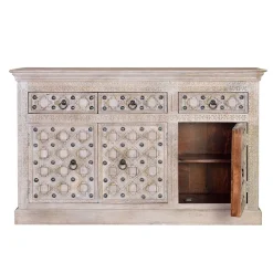 Wohnen Vintage Design Anrichte in White Wash - Uladan