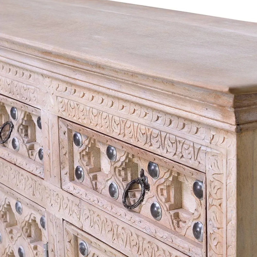 Wohnen Vintage Design Anrichte in White Wash - Uladan