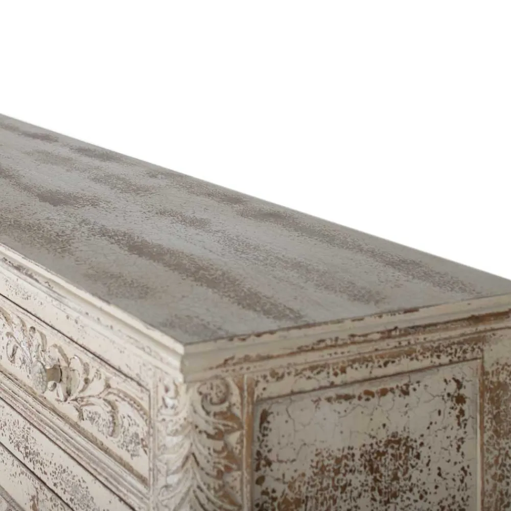 Wohnen Vintage Design Anrichte in Holz White Wash - Perolyn