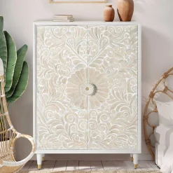 Wohnen Vintage Möbel*Vintage Design Highboard aus Mango Massivholz - Triboot