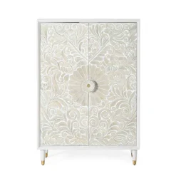 Wohnen Vintage Möbel*Vintage Design Highboard aus Mango Massivholz - Triboot