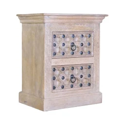 Wohnen Vintage Möbel*Vintage Design Kommode in Holz White Wash - Uladan