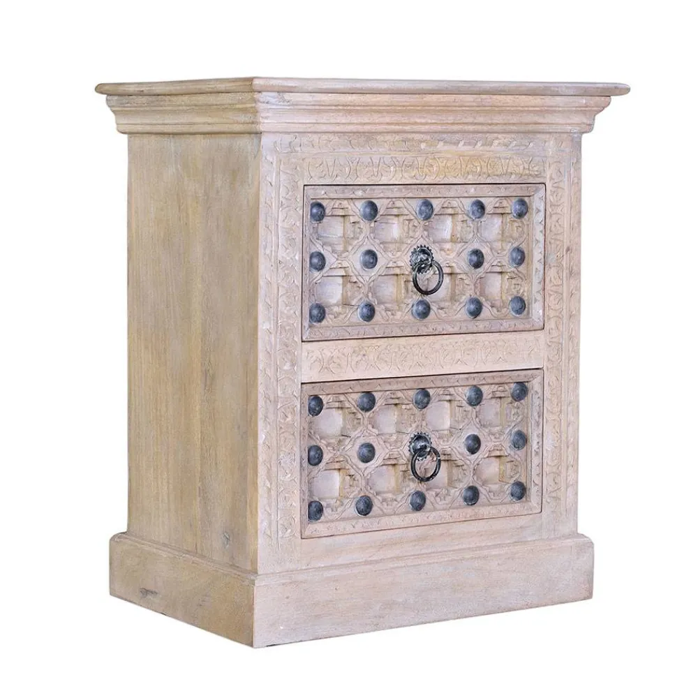 Wohnen Vintage Möbel*Vintage Design Kommode in Holz White Wash - Uladan