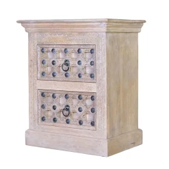 Wohnen Vintage Möbel*Vintage Design Kommode in Holz White Wash - Uladan