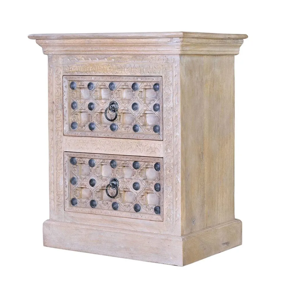 Wohnen Vintage Möbel*Vintage Design Kommode in Holz White Wash - Uladan